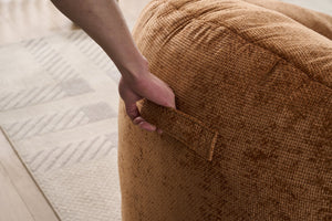 English Elm Foam Memory Foam Bean Bag Chair with Plush Chenille Cover, Large 42" Round Comfortable Lounger Orange W2915P283420