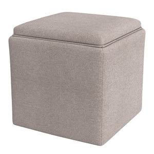 English Elm Soa Square Woven Fabric Storage Ottoman with Lift Off Tray Top for Living Rooms Brown B056P412625