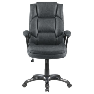 English Elm Stanton Executive Leatherette Office Chair with Channeled Back and Chrome Caster Base B062P447940