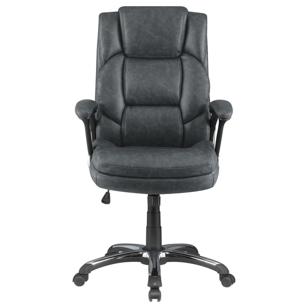 English Elm Stanton Executive Leatherette Office Chair with Channeled Back and Chrome Caster Base B062P447940