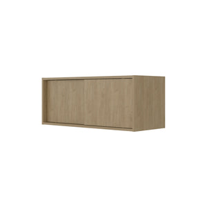 English Elm Bahia Floating Wall Cabinet Natural Oak Finish Modern Scandinavian Shelf Storage Beige B128P473983