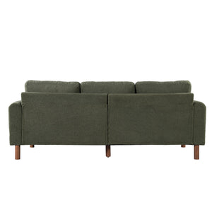 English Elm Christopher Knight Home® - 83.86" 3-Seater Sofa in Teddy Velvet with Curved Armrests & Solid Wood Legs, Plush Durable Comfort Green N765P331021N