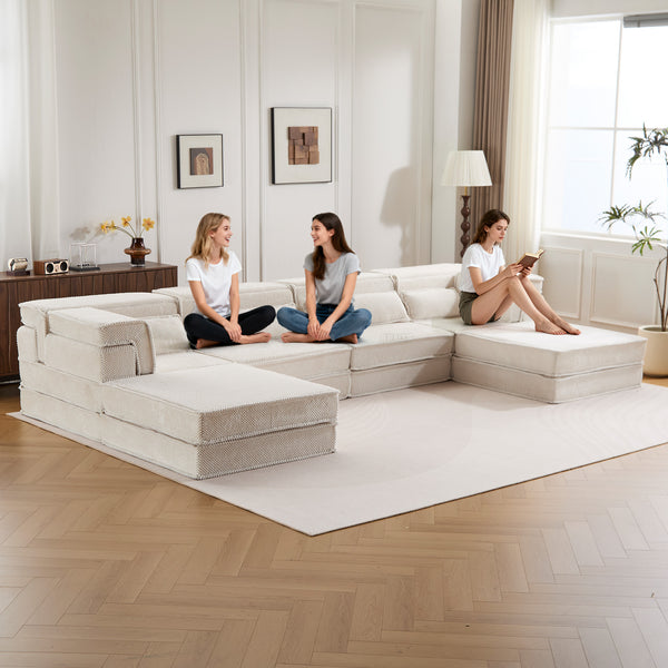 English Elm Compression Modular Floor Sofa Bed - Cozy, Versatile Lounge With Memory Foam & No Assembly Needed! W3723S00039