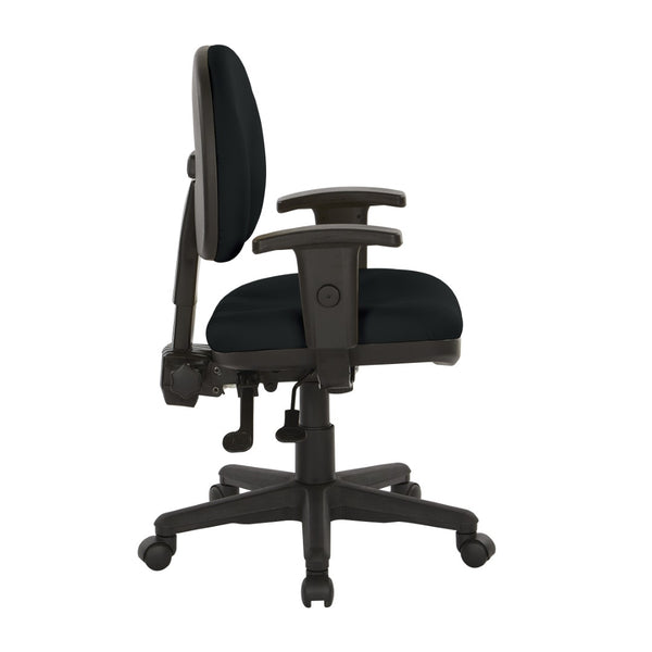 OSP Home Furnishings Sculptured Ergonomic Office Chair with Lumbar Support and Greenguard Certified Padding Black 8180-R107