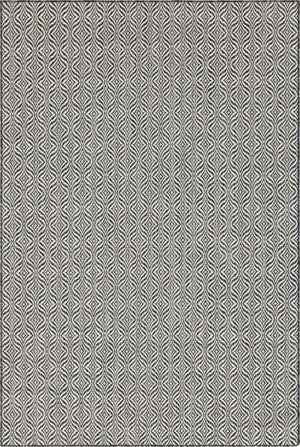 Unique Loom Outdoor Trellis Deco Trellis Machine Made Trellis Rug Charcoal, Gray/Ivory 6' 1" x 9' 0"