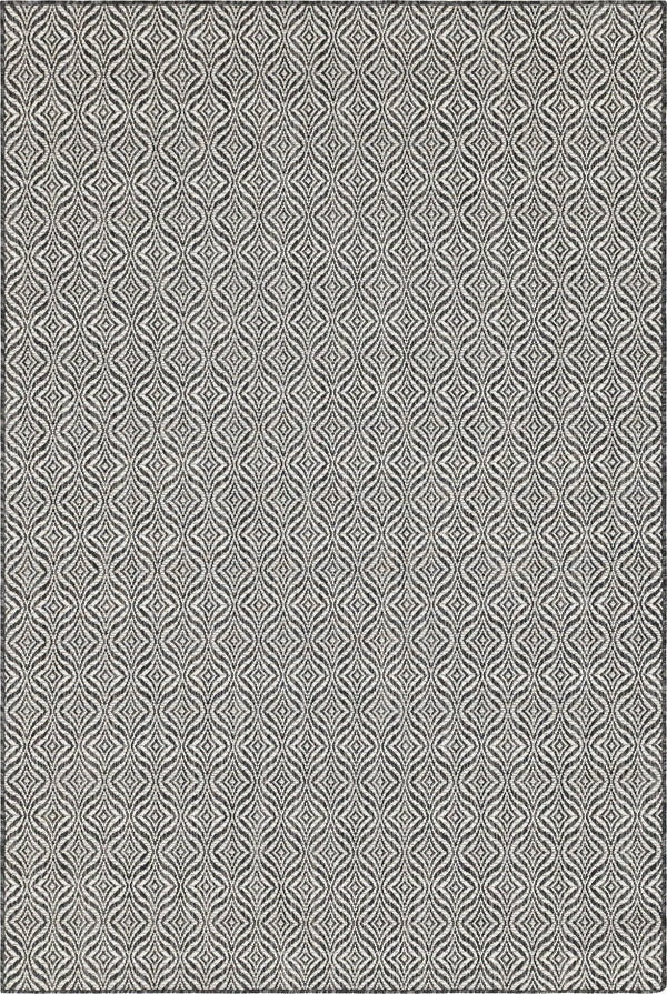 Unique Loom Outdoor Trellis Deco Trellis Machine Made Trellis Rug Charcoal, Gray/Ivory 6' 1" x 9' 0"