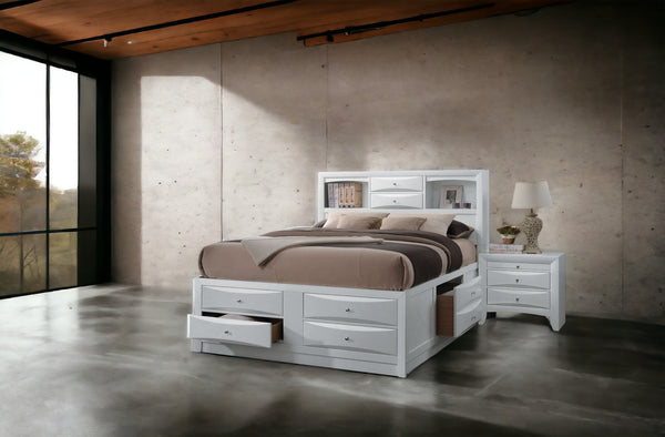 English Elm Ireland Full Storage Bed With Bookcase Headboard - Elegant White Finish For Stylish Organization B2726S00469