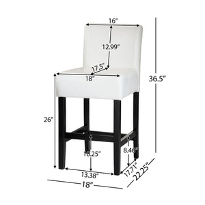 English Elm Zuma Ivory Bonded Leather Counter Stools Set of Two for Kitchen Islands N769P368553W