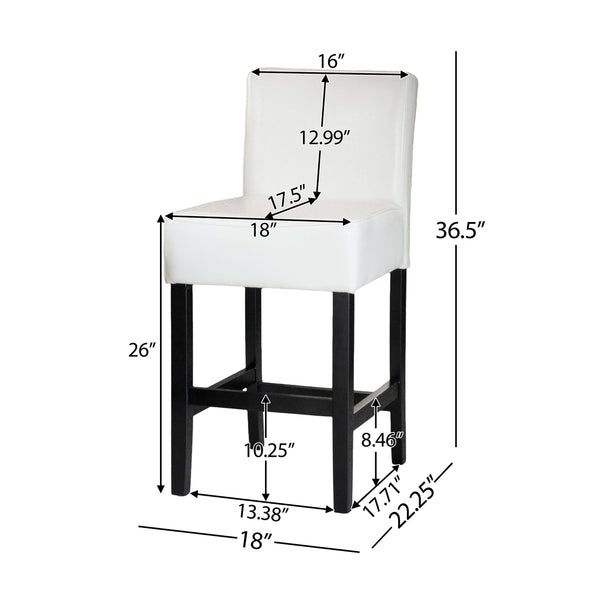 English Elm Zuma Ivory Bonded Leather Counter Stools Set of Two for Kitchen Islands N769P368553W