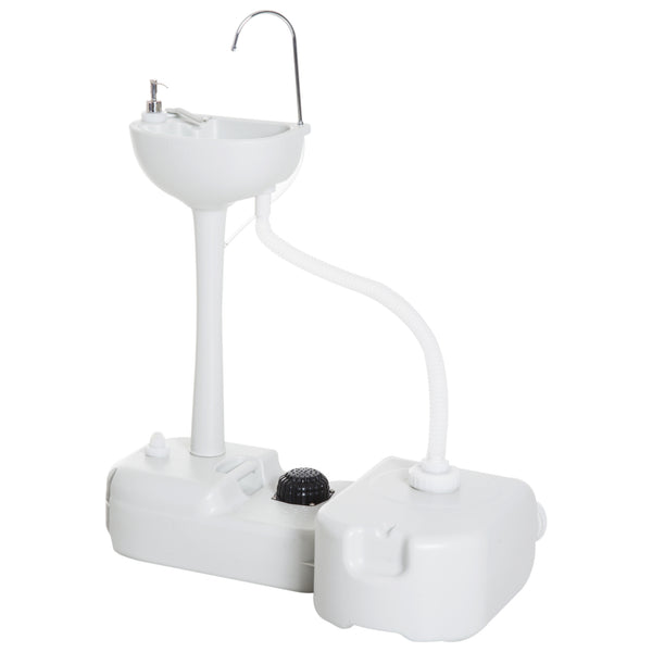 English Elm Kleankin Freestanding Outdoor Handwashing Station with Foot Pump Soap Dispenser Hdpe W2225P217039