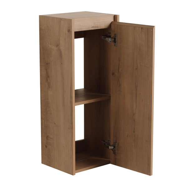 English Elm 12" Wall-Mounted Bathroom Side Cabinet with Soft-Close Hinges, Hidden Handle, Water-Resistant Finish W999P196498