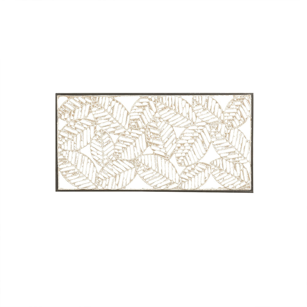 JLA Home Madison Park - Metal Madison Park Paper Cloaked Leaves Framed Decor Panel 32"x16" — Slim Metal Frame, Textured Natural Leaf Art for Gallery Walls MP95B-0224