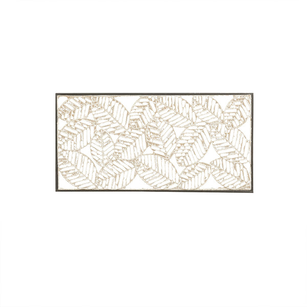 JLA Home Madison Park - Metal Madison Park Paper Cloaked Leaves Framed Decor Panel 32"x16" — Slim Metal Frame, Textured Natural Leaf Art for Gallery Walls MP95B-0224