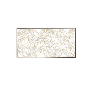 Madison Park Paper Cloaked Leaves Transitional Metal Framed Decor Panel MP95B-0224 Natural