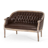 Christopher Knight Home® - Noble House - Faye Traditional Tufted Upholstered Loveseat, Dark Brown And Antique