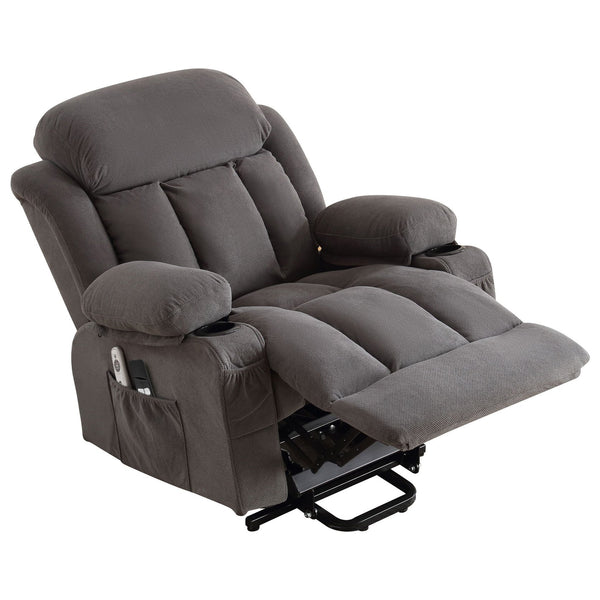 English Elm Power Lift Recliner with Heat Massage Ergonomic Fabric Chair for Living Room W1807P298721