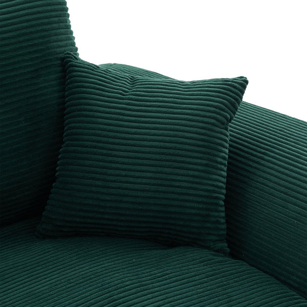 English Elm UNITED Cloud Couch Modular Sectional Sofa with Corduroy Cover, Ergonomic 2-Seater, No Assembly Needed Emerald W1568P371119