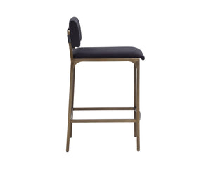 Sunpan MORI Counter Stool - Elegant Abbington Black Fabric with Gold Frame for Modern Kitchen Comfort 112558