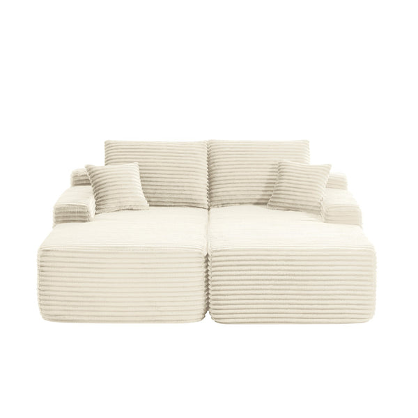 English Elm 75"cloud Plush Fabric Double Chaise Sectional Deep Seat Sofa for Modern Living Room W3975S00056