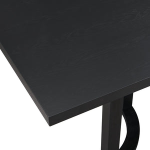 English Elm Christopher Knight Home® - 95 Modern Solid Wood Dining Table with U-Shaped Trestle Base Seats 8, Sleek Rectangular Design Black N771P195513H