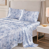 Madison Park Essentials Printed Satin Glam/Luxury Sheet Set MPE20-1028 Blue Marble