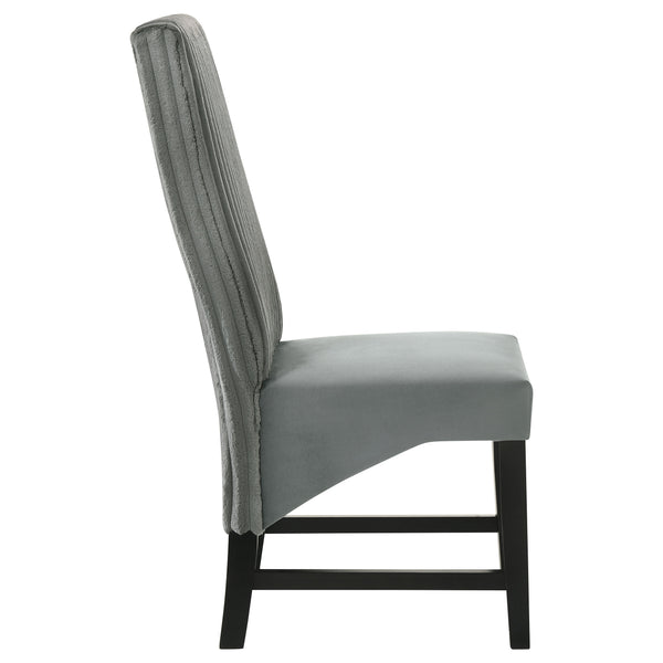 English Elm Dempsey Corduroy and Velvet Upholstered Dining Chairs with Tall Back Set of 2 Grey B062P440300