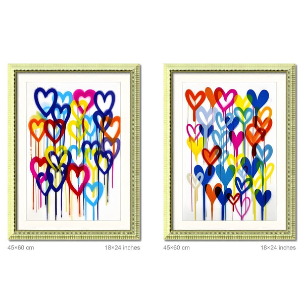 English Elm Set Of 2 Vibrant Heart Graffiti Wall Art Prints – Modern Framed Decor For Kids & Living Spaces 18X24 T3976P383168-GIGA