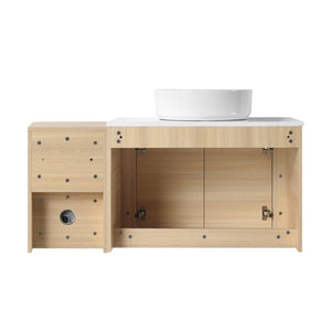English Elm 42'' Modern Wall-Mounted Bathroom Vanity With Soft-Close Doors, Ceramic Sink & Ample Storage Solutions W999S00473