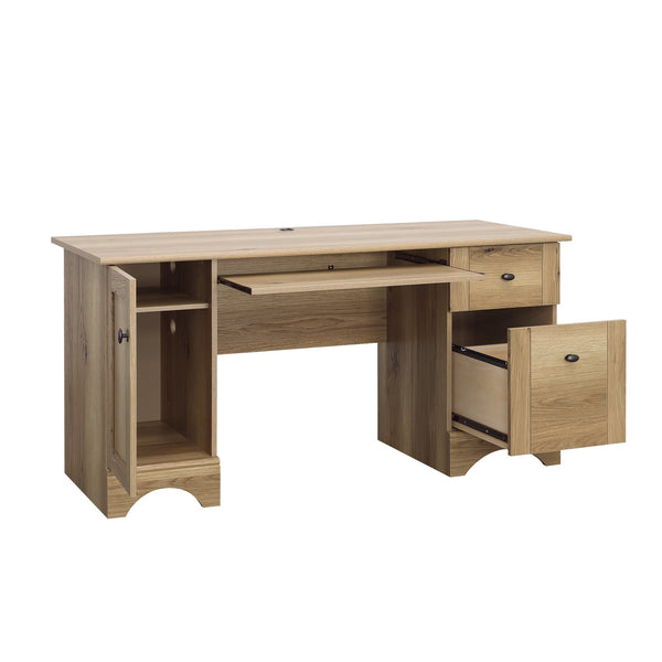 English Elm Computer Desk - Stylish Brown Finish, Ergonomic Design, Ample Storage, Perfect For Small Spaces B356P402686