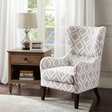 Madison Park Arianna Transitional Swoop Wing Chair MP100-0018 Grey/White