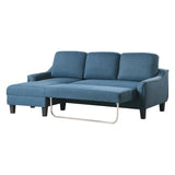 OSP Home Furnishings Lester Chaise Sofa Blue