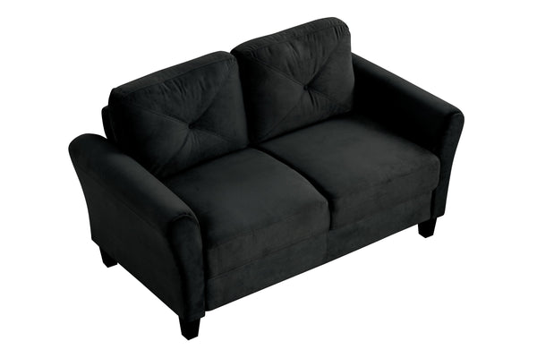 English Elm Couch Luxurious Black Velvet Sectional Set 1+2+3 - Modern Comfort For Stylish Living Spaces! W2121S00011