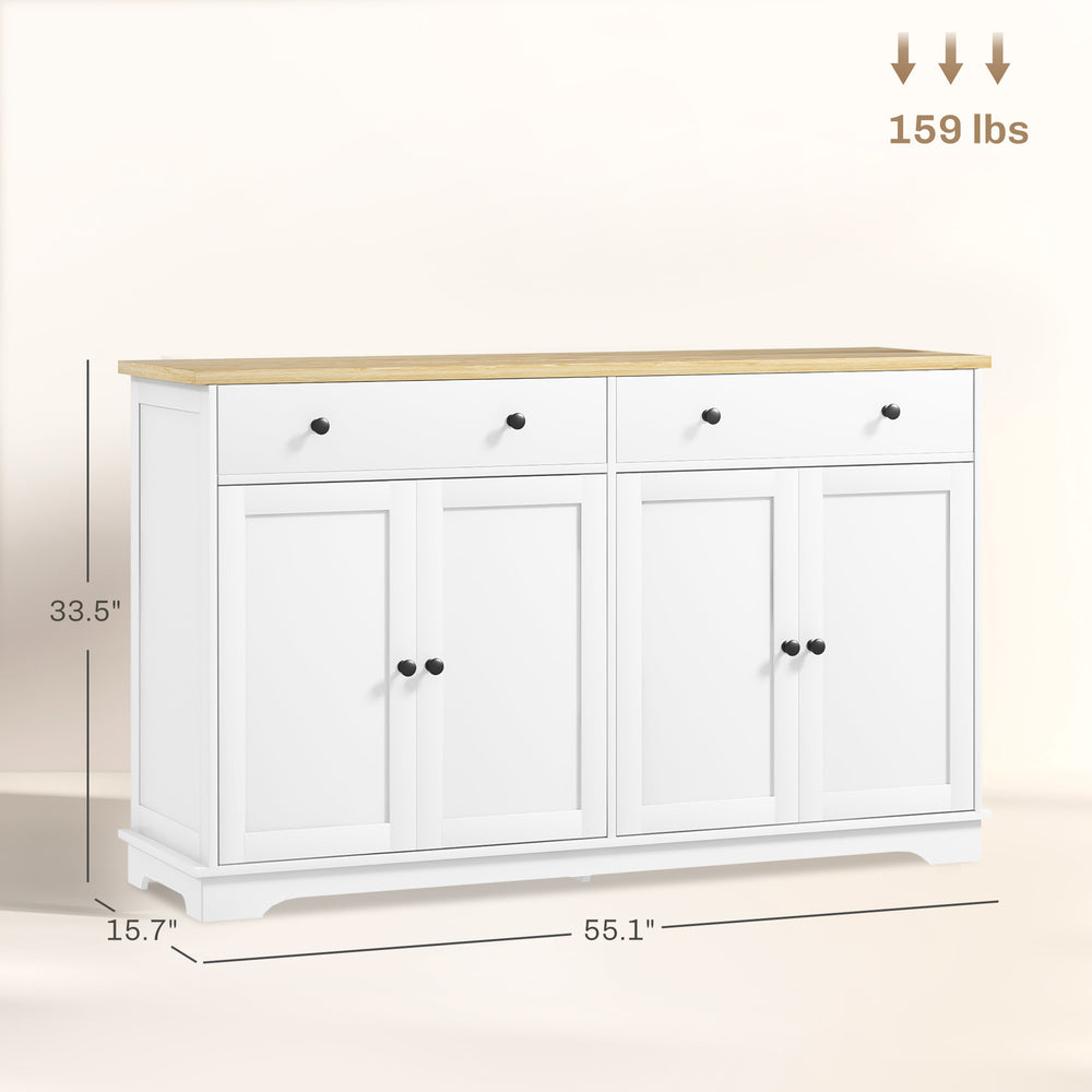 English Elm Coffee Bar Fluted Sideboard with Gold Pulls Adjustable Shelves and Tapered Wood Legs T3971P428618