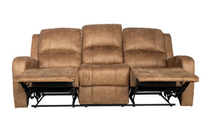 English Elm Recliner Loveseat Manual Motion Two-Seater with Horizontal & Vertical Tufting, Tight Square Arms, Side Handle Recline Comfort Chestnut 80 L x 30 W x 26 H B089P240530