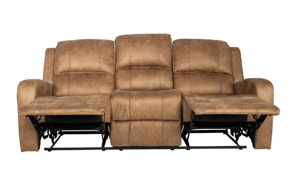 English Elm Recliner Loveseat Manual Motion Two-Seater with Horizontal & Vertical Tufting, Tight Square Arms, Side Handle Recline Comfort Chestnut 80 L x 30 W x 26 H B089P240530