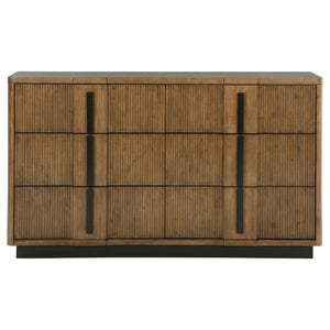 English Elm Moraga Fluted Ash Veneer Six Drawer Dresser with Warm Tonal Finish for Modern Bedrooms B062P451802