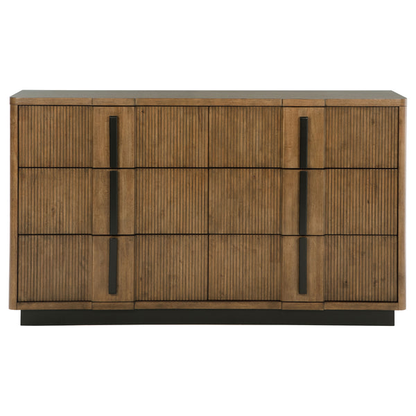 English Elm Moraga Fluted Ash Veneer Six Drawer Dresser with Warm Tonal Finish for Modern Bedrooms B062P451802