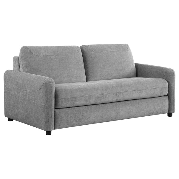 English Elm Welker Grey Upholstered Sleeper Sofa with Memory Foam Queen Mattress, Modern Convertible Sofa for Guests, Family Rooms B062P375528
