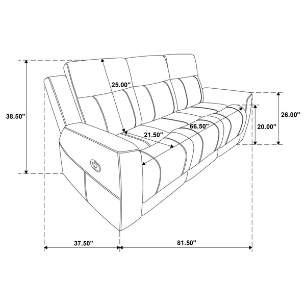 English Elm Slater Faux Leather Manual Reclining Sofa Set with Track Arms for Living Rooms Taupe B062S01425