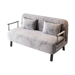 English Elm velvet 55″ Convertible Chair Bed with 18.1" Height, Tri-Fold Sleeper Sofa, Plush Light Gray Comfort W1767P145839