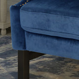 Christopher Knight Home® - Noble House - Nolie High Back Tufted Winged Cobalt Velvet Loveseat