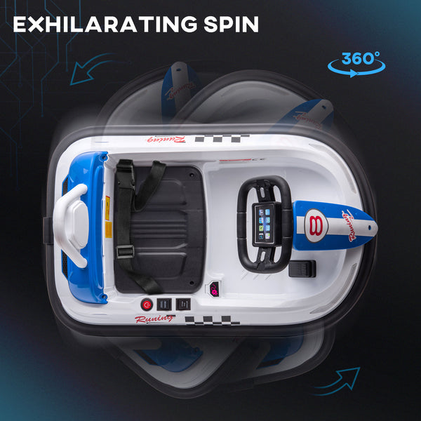 English Elm Aosom 6v Toddler Ride on Bumper Car with 360 Spin Eva Edges and Led Lights W2225P217187