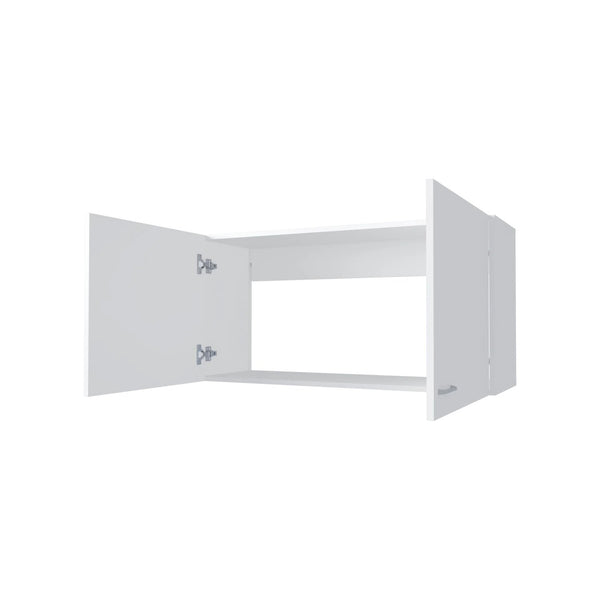 English Elm White 2-Door Wall Cabinet with Melamine Finish, 39.4" Wide Storage, Elegant Contemporary Kitchen Organizer B062P227650