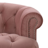 Victorian Pink Velvet Tufted Sofa - Sturdy Frame, High-Quality Upholstery