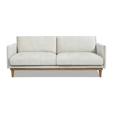 English Elm Haven 83" Flange Arm Oak Wood Sofa, Marled Gray Chenille