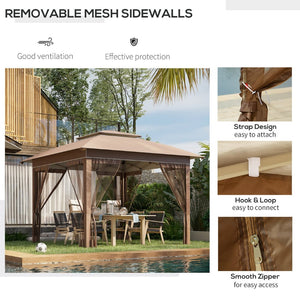 English Elm Outsunny 12' X 12' Instant Pop-Up Canopy Tent With Adjustable Height And Mesh Netting For Outdoor Fun W2225P174239-GIGA