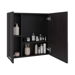 English Elm Nome Wall Mounted Mirrored Medicine Cabinet with Multi Compartment Interior Storage B097P474280