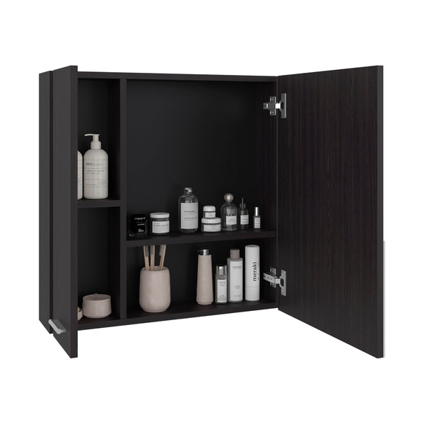 English Elm Nome Wall Mounted Mirrored Medicine Cabinet with Multi Compartment Interior Storage B097P474280
