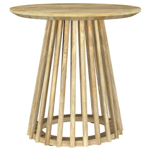 English Elm Diana Solid Mango Wood Round Coffee and End Table Set with Slatted Bases B062S01679
