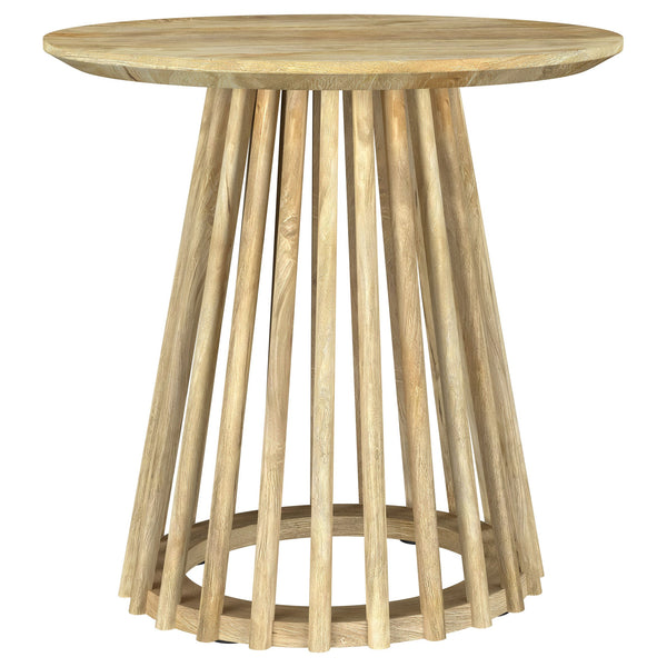 English Elm Diana Solid Mango Wood Round Coffee and End Table Set with Slatted Bases B062S01679